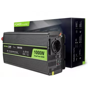 Green Cell INV09 menič napätia auto 1000 W čierny
