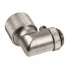 90-stupňový konektor G1/4 palca na 13/10 mm – kompaktný, strieborný