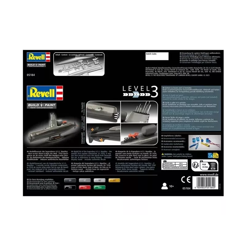 Plastový model lode REVELL U.S.S. Nautilus mierka 1:305, stavebnica 05184