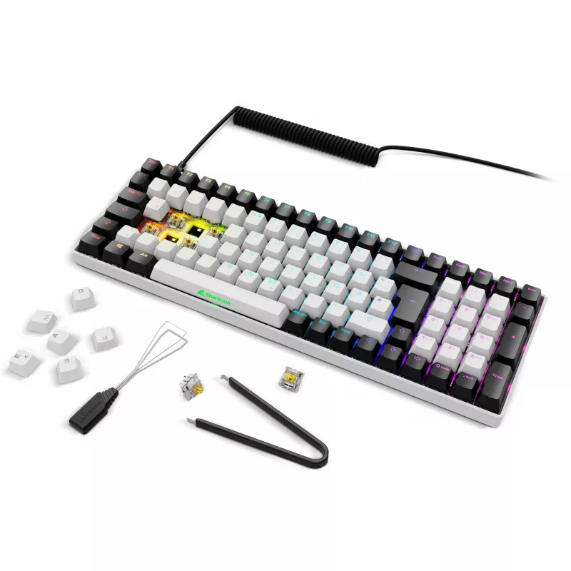 Sharkoon SKILLER SGK50 S2 biela DE-layout Gateron Yellow klávesnica