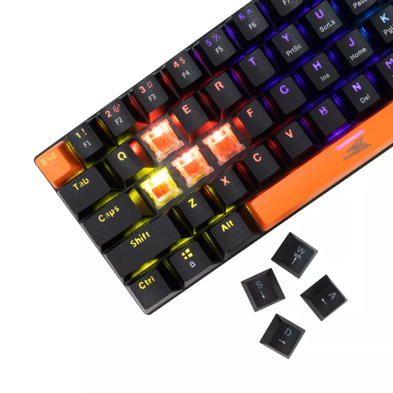 Mechanická klávesnica Baracuda Dolphin čierna US layout s Red Switches