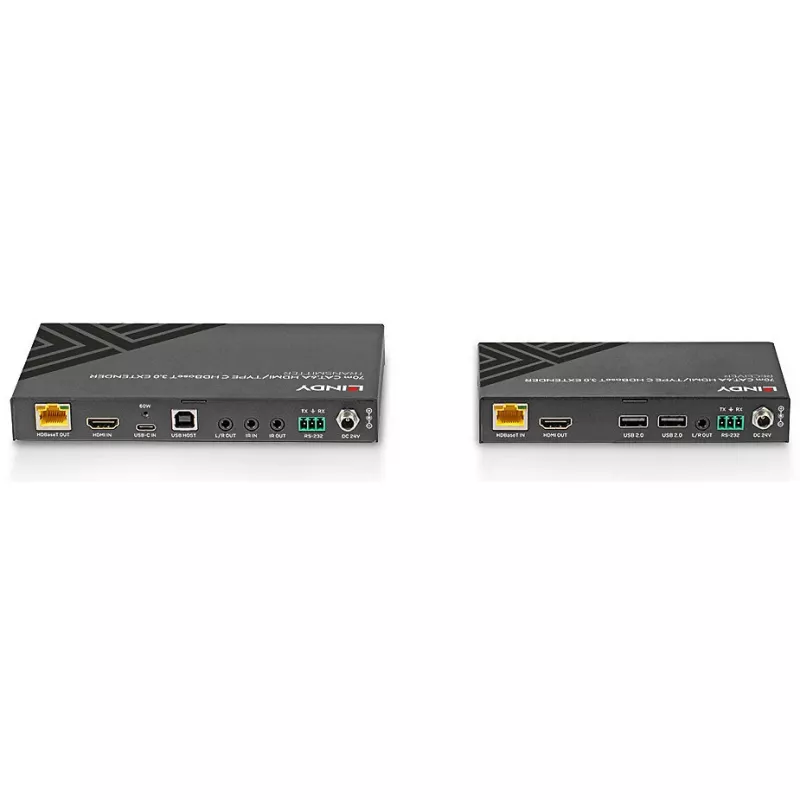 Lindy 70m Cat.6A HDMI 4K60 a Type C HDBaseT 3.0 KVM extender