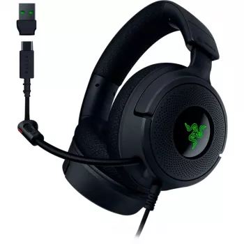 Razer Kraken V4 X - káblový herný headset pre PC (TriForce 40 mm meniče, zasúvateľný kardioidný mikrofón, 7.1 surround zvuk, Chroma RGB pre PC, konzolu a telefón)