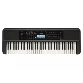 Klávesnica YAMAHA PSR-E383 — Prenosná 61-klávesová MIDI klávesnica, LCD displej, USB, vstavané reproduktory, na batérie (6), čierna