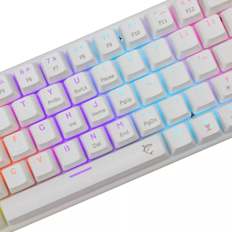 Mechanická klávesnica White Shark Wakizashi-2 US Red Switch, Tenkeyless/US-layout, biela