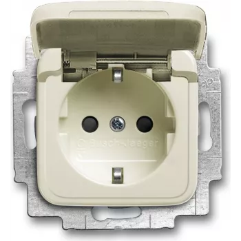 BUSCH JAEGER 20 EUKB-212 - CEE 7/3 - 2P+E - béžová - 250 V - 16 A - 71 mm