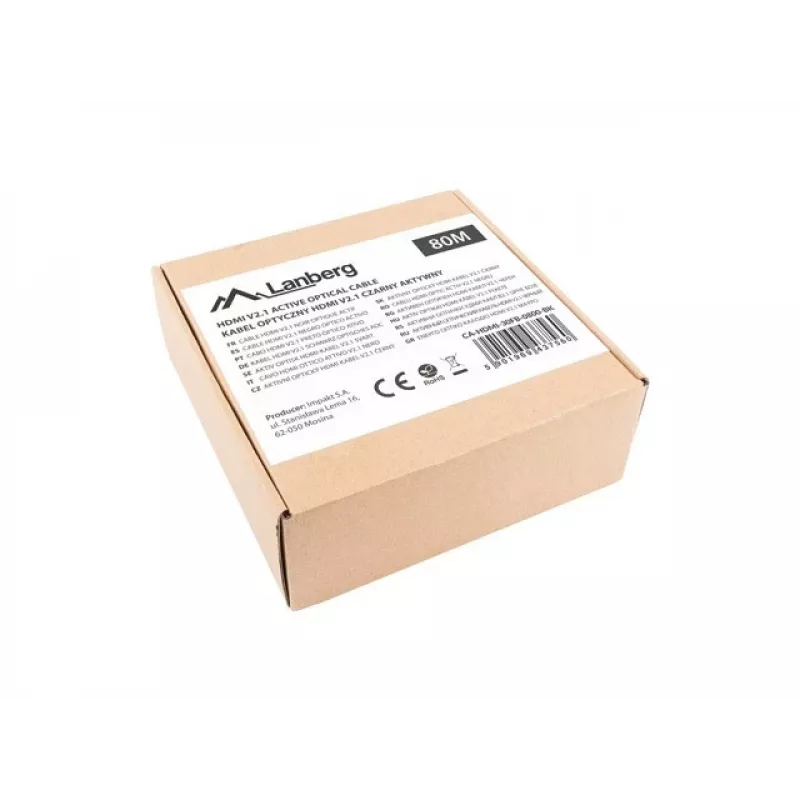 HDMI KÁBEL M/M V2.1 80M 8K ČIERNY OPTICKÝ AOC LANBERG