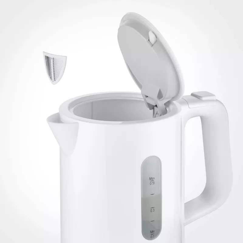 Elektrická rýchlovarná kanvica Severin 0,5 L 1100 W biela