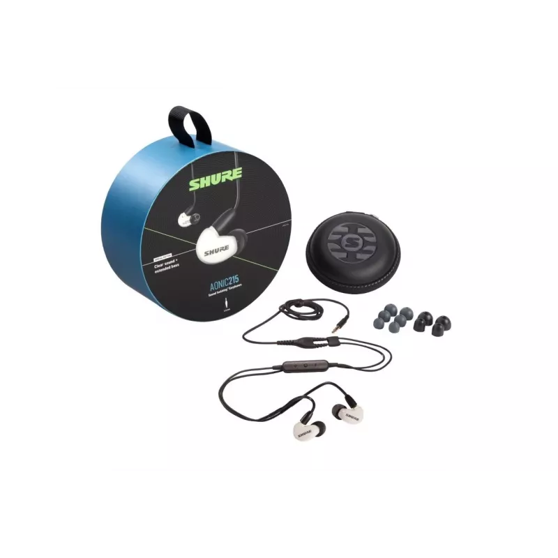 SE215DYWH+UNI-EFS - AONIC215 in-ear slúchadlá s jedným meničom a 3,5-mm káblom (biela)
