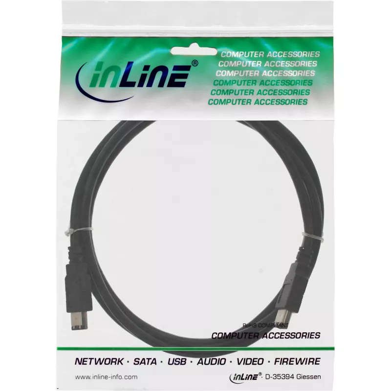 InLine FireWire 400 1394 kábel 6 Pin konektor samec / samec 1m