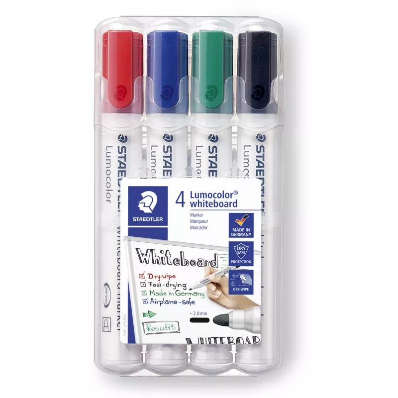 Marker Staedtler Lumocolor 351 WP4 Bullet-Tip čierna modrá zelená červená