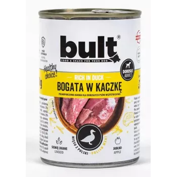 BULT bohaté na kačicu 800 g mokré krmivo pre psov – kompletné krmivo v konzerve, 12 % bielkovín, 6,5 % tuku, 77 % vlhkosti