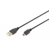 ASM AK-300130-030-S ASSMANN kábel USB 2.0 HighSpeed Canon USB A/miniUSB B (5pin) M/M čierny 3m