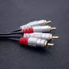 Qoltec 52338 audio kábel, 2 x RCA (vidlica) na 2 x RCA (vidlica), 3 m, čierny