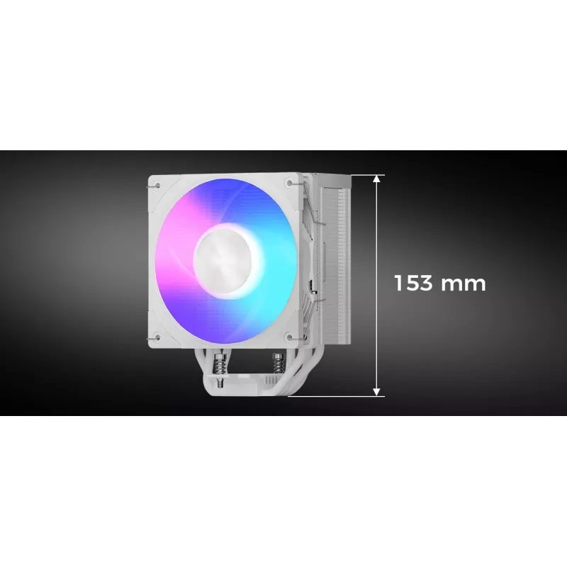CPU chladič MODECOM Volcano 0C T721 ARGB 120 biely, Single-Tower, 120 mm ventilátor