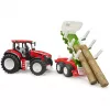 BRUDER traktor s dreveným prívesom BR-03453 – mechanická hračka, kompatibilná s figúrkami Bruder