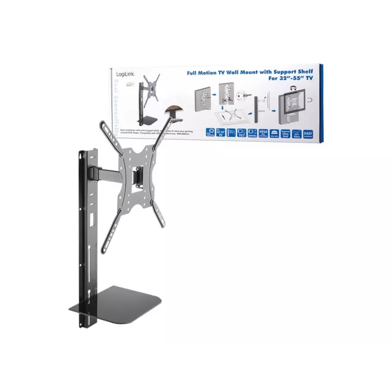 TV držiak LogiLink BP0048 55 palcov čierny ušľachtilá oceľ