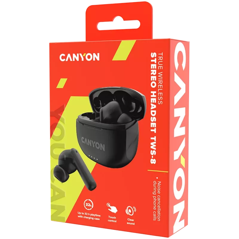 Bluetooth headset TWS-8 ENC Earbuds/BT 5.3 čierny