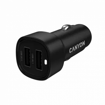 CANYON auto nabíjačka OnDrive 24 24W 2xUSB-A čierna