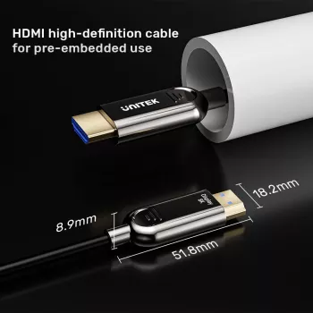 Unitek C11085GY01-15M optický kábel HDMI 2.1 AOC, 8K 120 Hz, 15 m