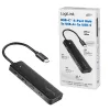Hub USB-C, 4 porty 2x USB-A, 2x USB-C, čierny