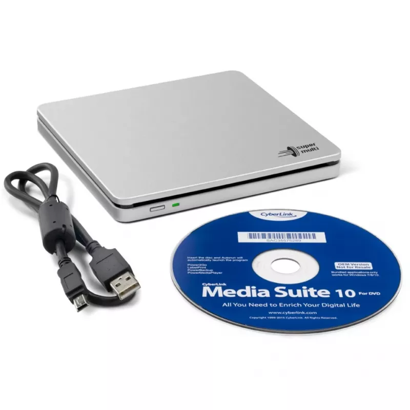 GP70NS50 SLIM, externá DVD vypaľovačka (strieborná, externá, USB 2.0, 5,25)