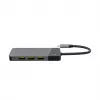 USB‑Type‑C hub Green Cell HUBGC01 — 7 portov: 3×USB‑A 3.2 Gen 1, 1×USB‑C 3.2 Gen 1, HDMI, microSD+SD čítačka kariet — strieborný