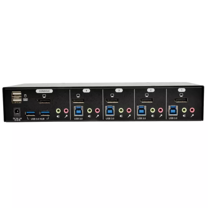 EATON TRIPPLITE 4-portový DisplayPort KVM prepínač s audio káblami a USB 3.0 SuperSpeed hub (B004-DPUA4-K)