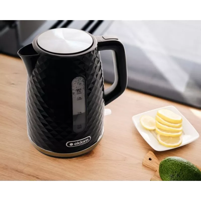 C280C ELDOM Kanvica ELLI, objem 1,7 l, výkon 2200 W, Čierna, Strix, Čierna
