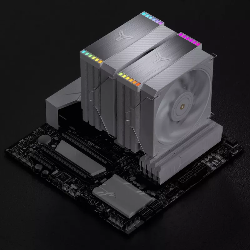 Jonsbo HX6280 CPU chladič, PWM, RGB - 130 mm, biely
