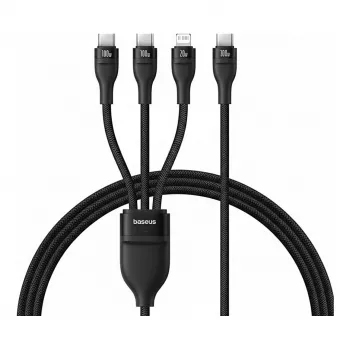 USB-A 3-in-1 nabíjací kábel Baseus Rapid Series 100W 1,5 m čierny