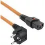 ACT napájací kábel CEE 7/7 konektor samec (zahnutý) - C13 IEC Lock oranžový 2 m, EL247S