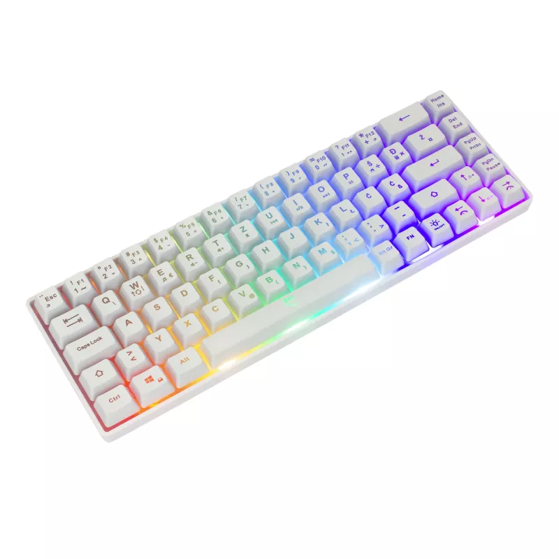 Klávesnica White Shark RONIN biela USB QWERTY 68 klávesov LED