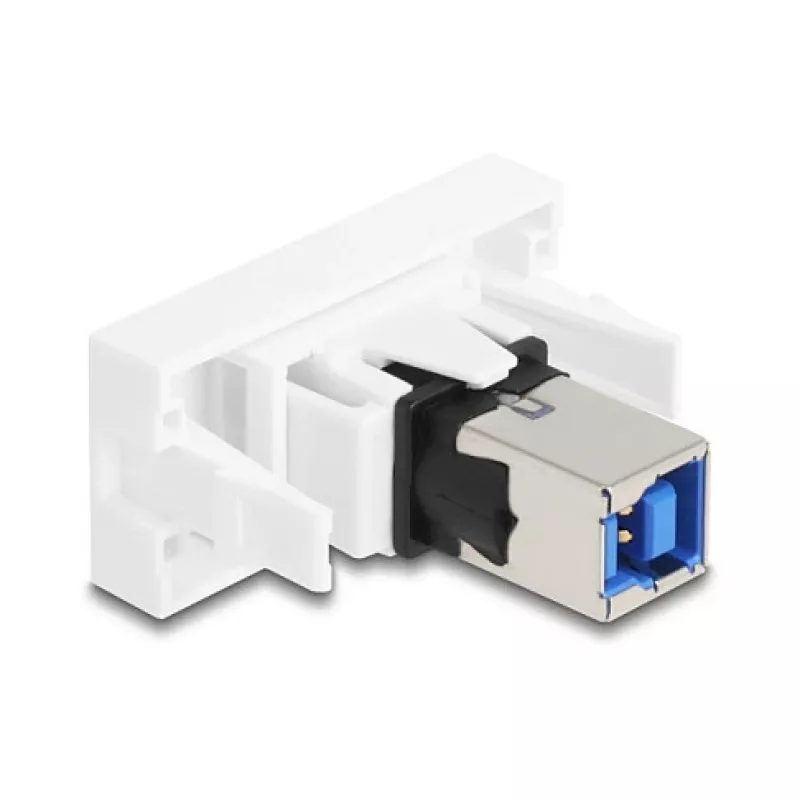 Keystone modul DELOCK 90910 – plochý USB-A konektor, biely, 45×22,5×42,6 mm