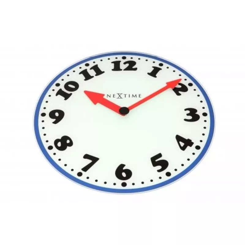 NeXtime nástenné hodiny 8151 Boy, Ø43 cm, biele/modré/čierne/červené
