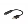 Káblový adaptér SAVIO AK-35/B USB Type-C (3.1) samec na 3,5 mm samica, čierny
