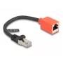 Sieťový kábel DeLOCK RJ45 ochranný adaptér Cat.6A S/FTP 20 cm čierny červený