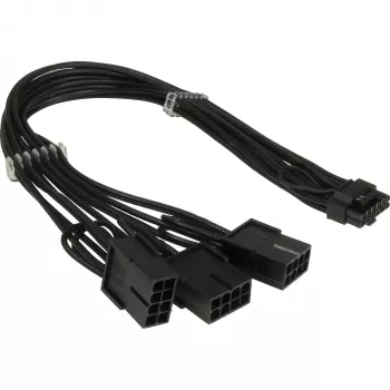 PCIe napájací adaptér INTER-TECH GPU-02 12‑pin na 3×8‑pin (34 cm kábel)
