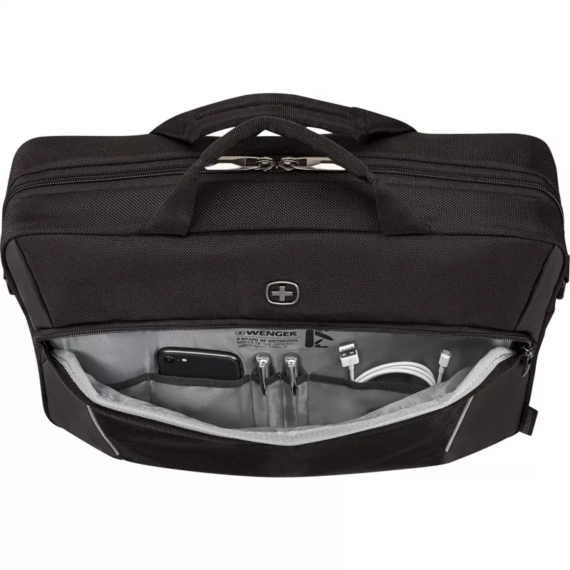 Taška na notebook Wenger XE Compact Brief 16 s priehradkou na tablet, čierna
