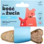 AZANKI kosti s krevetami a čiernymi olivami v koži z tresky v tvare ryby – pamlsky pre psov – 12 cm