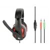 Káblový herný headset GEMBIRD GHS-03 — 20–20000 Hz, 2 m kábel, 250 g, čierna/červená