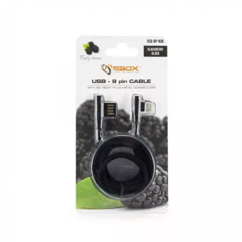 Sbox USB-8P-90B USB 8-Pin kábel blackberry čierny