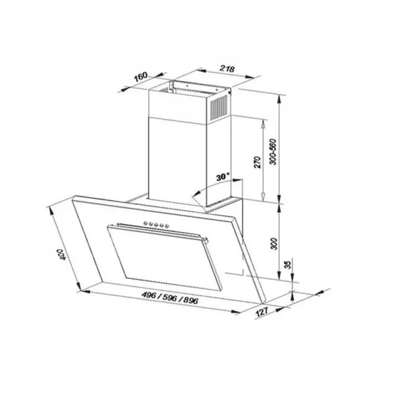MAAN Vertical PG 60 komínový odsávač pár, 59,6 cm, biely