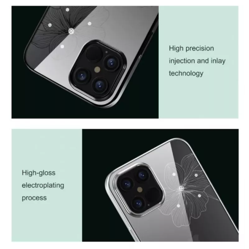 Ochranné puzdro Devia Crystal Flora pre iPhone 12 Pro Max – čierna
