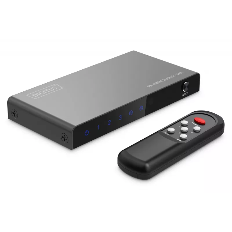 Digitus 4K HDMI switch 3x1 kov čierna 18 Gbit/s