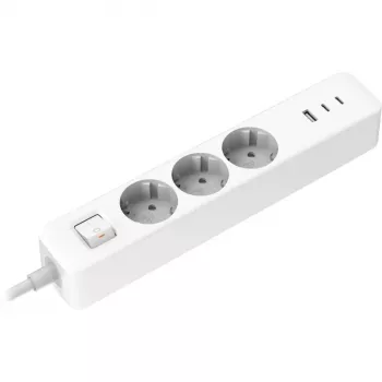 Predlžovacia zásuvka Xiaomi BHR07UKEU — 3 AC výstupy typ F, 250 V, 1,4 m kábel, biela