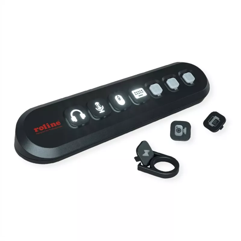 ROLINE USB 3.2 Gen 1 hub, 7-násobný, vymeniteľné tlačidlá, kábel s konektorom Type-A