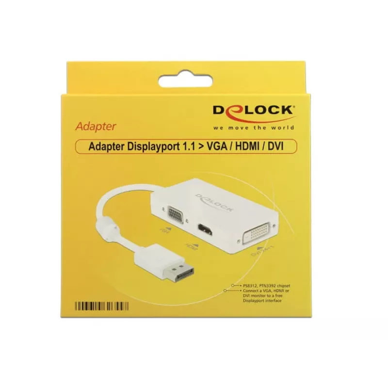 Kábel DeLOCK 0,16 m DisplayPort VGA HDMI DVI-D