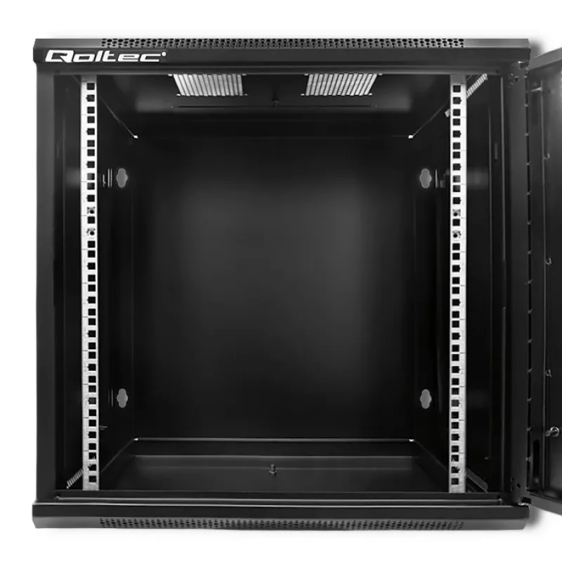 Qoltec 54488 19-palcová nástenná rack skriňa, 12U, 600 x 635 x 450 mm, perforované dvere