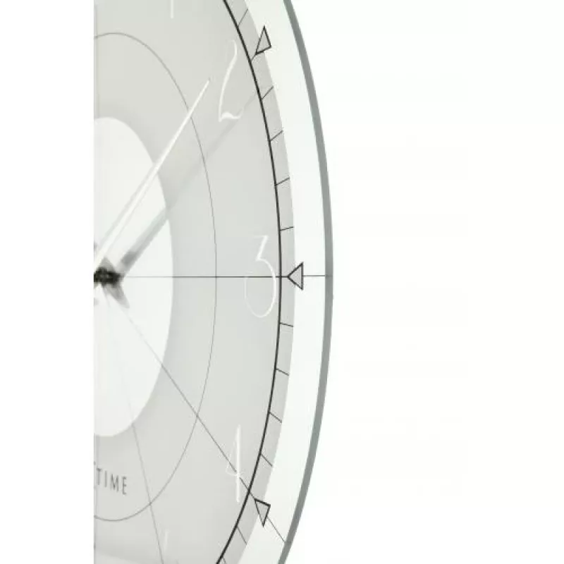 NeXtime hodiny 8125 Fancy Round, Ø43 cm, nástenné, biele/strieborné
